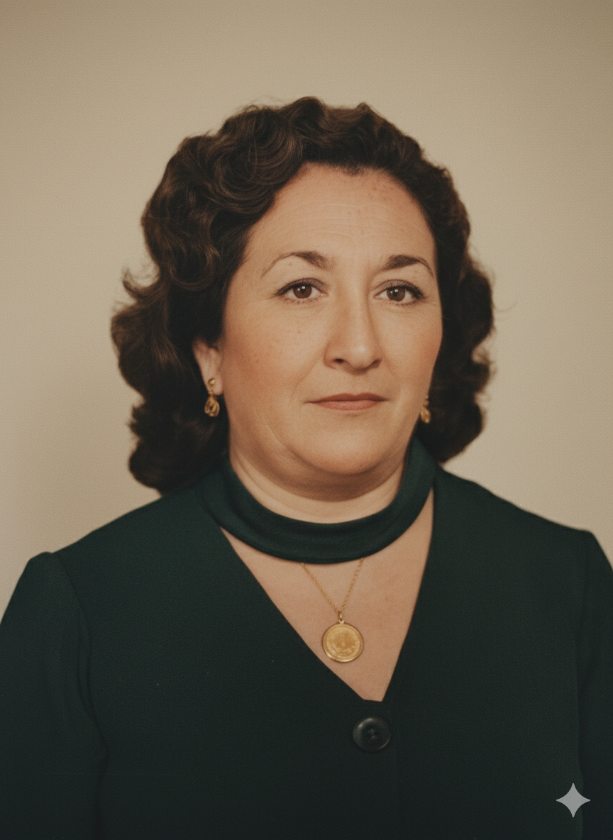 Venancia Galicia en la cocina, década de 1950